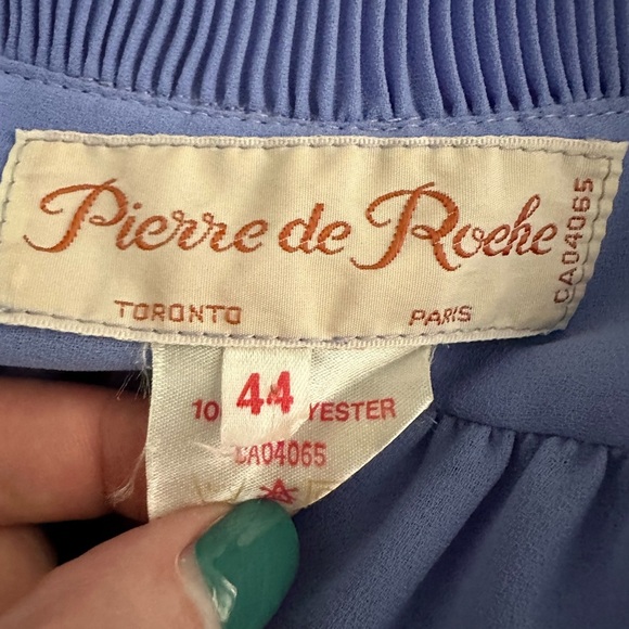 Pierre de Roche Toronto Paris Periwinkle Vintage Dress Mint Condition SZ 12 (44) - Picture 6 of 6